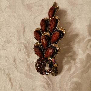 Amber Golden Brown Metal Hair Clip